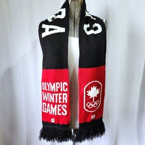 Olympic Scarf HBC Canada Olympic Winter Games Sochi 2014 Knit Scarf Black Red